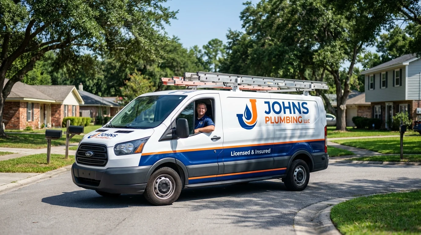 Johns Plumbing LLC service van in Danville, AL